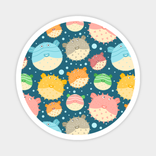 Colorful Puffer Fish Magnet